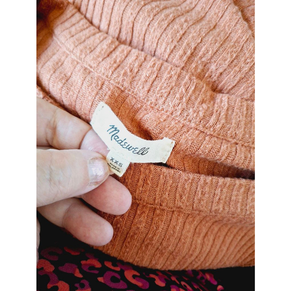 Women's Madewell cropped puffy sleeve Sweater, Orange, XXS - Picture 3 of 4